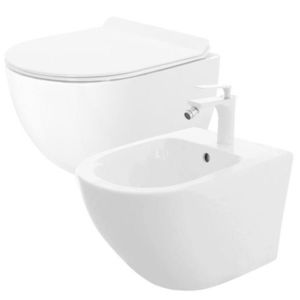 REA Set WC závěsné mísy + bidetu CARTER bílý KPL-C1400 obraz