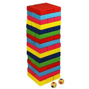 Wood Toys Dřevěná věž Jenga, barevná obraz
