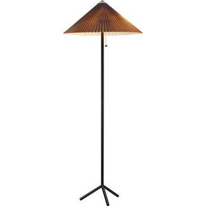 Černo-šedá stojací lampa s textilním stínidlem (výška 140 cm) Plisado – Markslöjd obraz