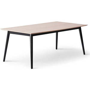 Rozkládací jídelní stůl s deskou v dubovém dekoru v černo-přírodní barvě 100x210 cm Meza – Hammel Furniture obraz