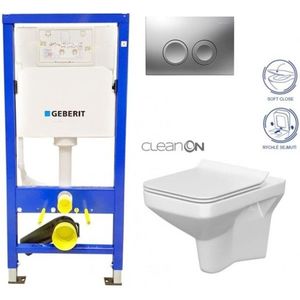 Geberit Duofix tlačítko DELTA21 matné WC CERSANIT COMO CLEANON + SEDÁTKO 458.103.00.1 21MA CO1 obraz