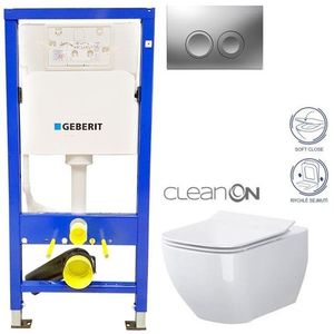 GEBERIT DuofixBasic s matným tlačítkem DELTA21 + WC CERSANIT VIRGO CLEANON + SEDÁTKO 458.103.00.1 21MA ME1 obraz