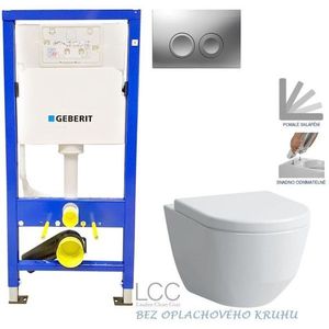 GEBERIT DuofixBasic s matným tlačítkem DELTA21 + WC LAUFEN PRO LCC RIMLESS + SEDÁTKO 458.103.00.1 21MA LP2 obraz