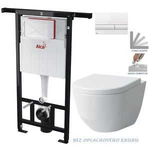 ALCADRAIN Jádromodul předstěnový instalační systém s bílým tlačítkem M1710 + WC LAUFEN PRO RIMLESS + SEDÁTKO AM102/1120 M1710 LP1 obraz