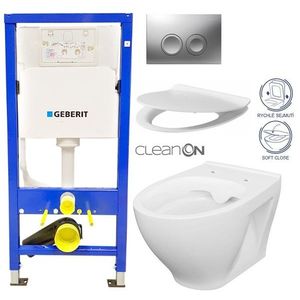 GEBERIT DuofixBasic s matným tlačítkem DELTA21 + WC CERSANIT CLEANON MODUO + SEDÁTKO 458.103.00.1 21MA MO1 obraz