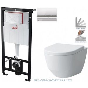 ALCADRAIN Sádromodul předstěnový instalační systém s chromovým tlačítkem M1721 + WC LAUFEN PRO RIMLESS + SEDÁTKO AM101/1120 M1721 LP1 obraz