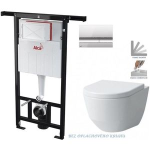 ALCADRAIN Jádromodul předstěnový instalační systém s chromovým tlačítkem M1721 + WC LAUFEN PRO RIMLESS + SEDÁTKO AM102/1120 M1721 LP1 obraz