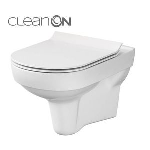 CERSANIT SET 794 ZÁVĚSNÁ WC MÍSA CITY NEW CLEANON + WC SEDÁTKO SLIM DUR SC ONE BUTTON BOX K701-143 obraz