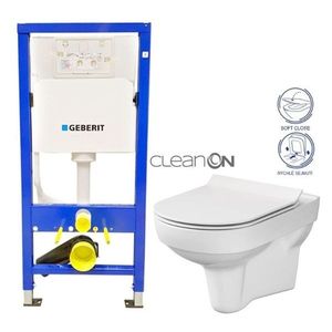 GEBERIT DuofixBasic bez tlačítka + WC CERSANIT CITY NEW CLEANON + WC SEDÁTKO SLIM 458.103.00.1 X CI2 obraz