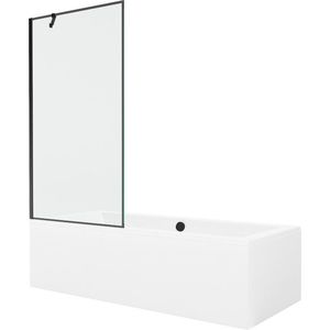 MEXEN/S Cube obdélníková vana 180 x 80 cm s panelem + vanová zástěna 90 cm, černá vzor 550518080X9509007070 obraz