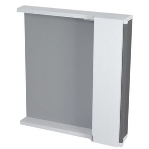 Sapho PULSE galerka s LED osvětlením 2 x 3W, 75x80x17 cm, pravá, bílá/antracit obraz