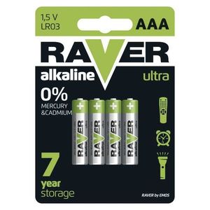 EMOS Alkalická baterie RAVER AAA (LR03), 4ks B7911 obraz