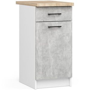 Ak furniture Kuchyňská skříňka Olivie S 40 cm 1D 1S bílá/beton/dub sonoma obraz