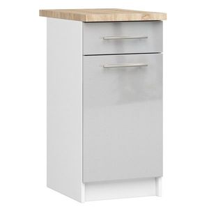 Ak furniture Kuchyňská skříňka Olivie S 40 cm 1D 1S bílá/metalický lesk/dub sonoma obraz