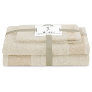 AmeliaHome Sada 3 ks ručníků BELLIS klasický styl béžová, velikost 30x50+50x90+70x130 obraz
