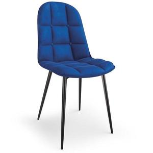 Židle K417 látka velvet/kov tmavě modrá obraz