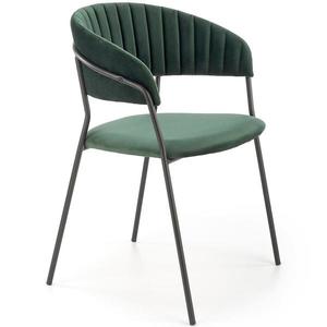 Židle K426 látka velvet/kov tmavě zelená obraz