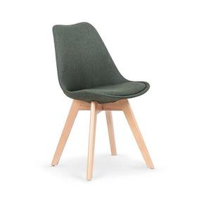 Židle K303 látka/dřevo tmavě zelená 48x54x83 obraz