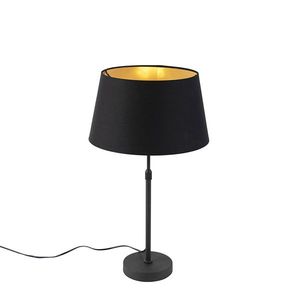 Stolní lampa černá s odstínem černá se zlatem 35 cm - Parte obraz