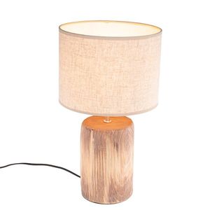 Stolní lampa venkovská béžová s hnědou 43 cm - Lipa obraz