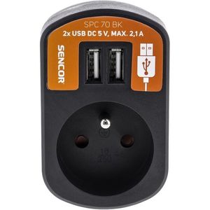 Retlux RPC 70 BK Zásuvka černá, 2x Sencor USB obraz