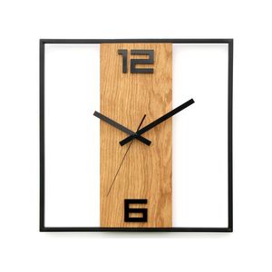 Moderní nástěnné hodiny RETRO dřevo-kov obraz