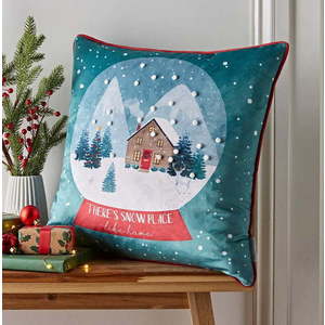 Sametový dekorační polštář s vánočním motivem 45x45 cm Pom Pom – Catherine Lansfield obraz