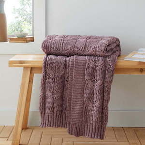 Růžovo-fialová pletená deka 130x170 cm Chunky Marl Knit – Catherine Lansfield obraz