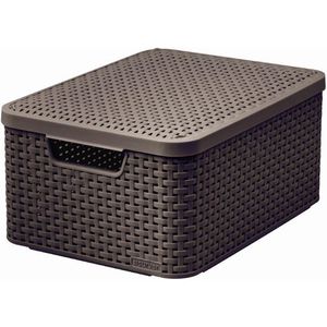 89659 Curver Úložný box s víkem Style M, 18L, tmavě hnědý obraz