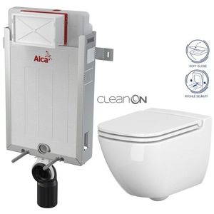 ALCADRAIN Renovmodul předstěnový instalační systém bez tlačítka + WC CERSANIT CLEANON CASPIA + SEDÁTKO AM115/1000 X CP1 obraz