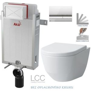 ALCADRAIN Renovmodul předstěnový instalační systém s chromovým tlačítkem M1721 + WC LAUFEN PRO LCC RIMLESS + SEDÁTKO AM115/1000 M1721 LP2 obraz