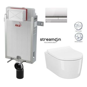 ALCADRAIN Renovmodul předstěnový instalační systém s chromovým tlačítkem M1721 + WC CERSANIT INVERTO + SEDÁTKO DURAPLAST SOFT-CLOSE AM115/1000 M1721 IN1 obraz