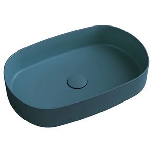 ISVEA INFINITY OVAL keramické umyvadlo na desku, 55x36cm, zelená petrol 10NF65055-2P obraz