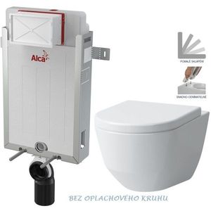 ALCADRAIN Renovmodul předstěnový instalační systém bez tlačítka + WC LAUFEN PRO RIMLESS + SEDÁTKO AM115/1000 X LP1 obraz