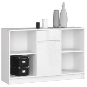 Ak furniture Komoda B-17 120 cm bílá lesk obraz