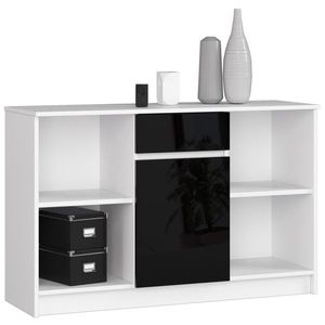 Ak furniture Komoda B-17 120 cm bílá/černá obraz