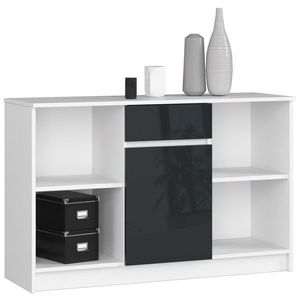 Ak furniture Komoda B-17 120 cm bílá/grafitová obraz