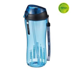 LOCK&LOCK Sportovní láhev lock 550 ml se silikonovým brčkem - modrá obraz