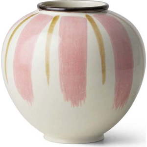 Bílo-růžová keramická váza ø 16 cm Canvas - Kähler Design obraz