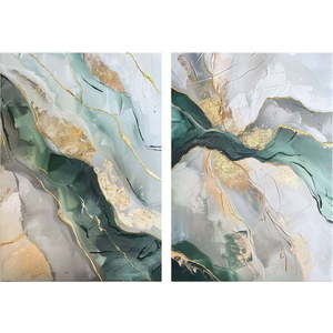 Obrazy s ručně malovanými prvky v sadě 2 ks 50x70 cm Aventurine – Styler obraz