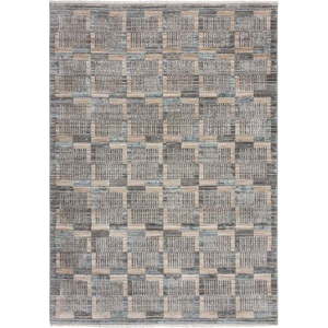 Šedo-béžový koberec 80x155 cm Evelyn Blocks – Flair Rugs obraz