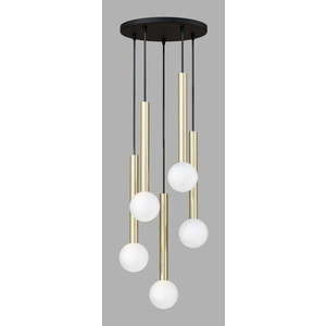 Závěsné svítidlo se skleněným stínidlem v černo-zlaté barvě ø 40 cm Candle – Squid Lighting obraz