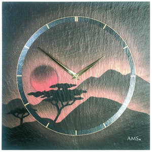 AMS 9515 designové nástěnné břidlicové hodiny, 30 x 30 cm obraz
