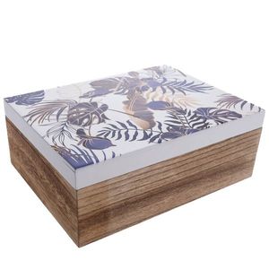 Dřevěná krabička Tropical blue, 20 x 15 x 7, 5 cm obraz