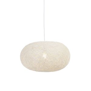 Venkovská závěsná lampa bílá 50 cm - Corda Flat obraz