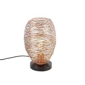 Designová stolní lampa měděná 30 cm - Sarella obraz