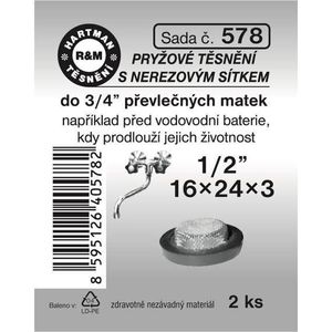 Sada těs.s tvar.nerez.sítkem - 1/2" - 2x494 obraz