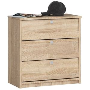 Ak furniture Botník Mini 60 cm - 3 dvířka dub sonoma obraz