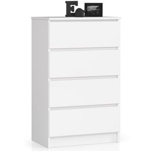 Ak furniture Komoda Kuba 60 cm - 4 šuplíky bílá obraz