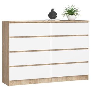 Ak furniture Komoda Rollo X 138, 4 cm dub sonoma/bílá obraz